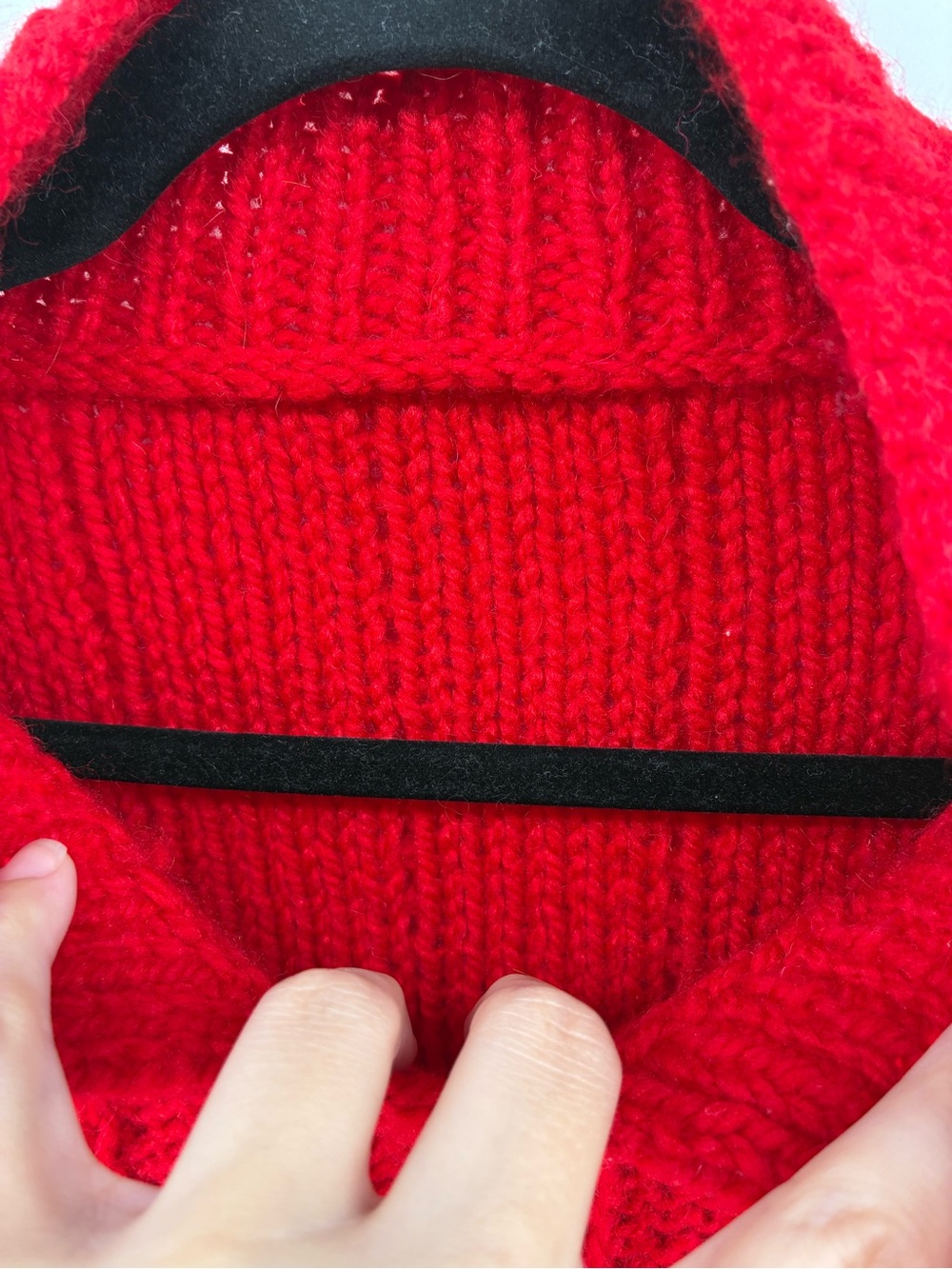Oversized Red Chunky Rib Knit Sweater - Picture 3 of 7